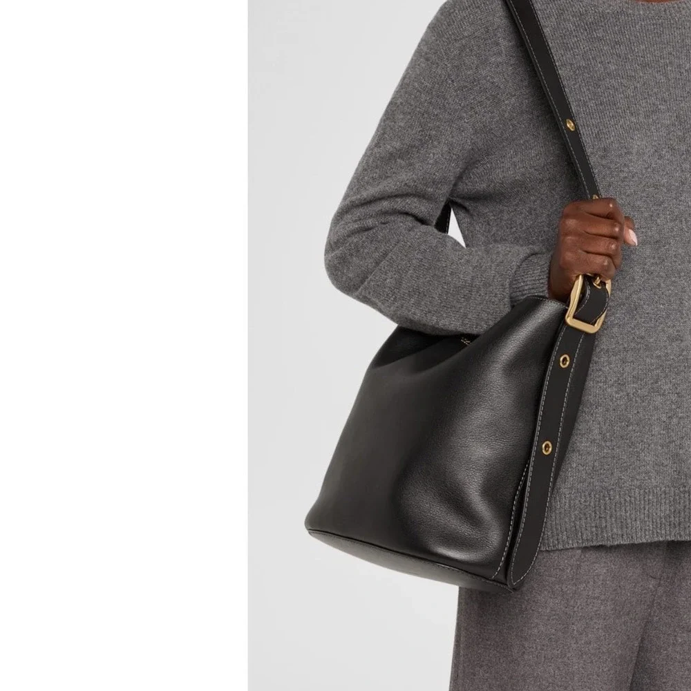 Coach Bleecker Grain Leather Black‎ bucket bag